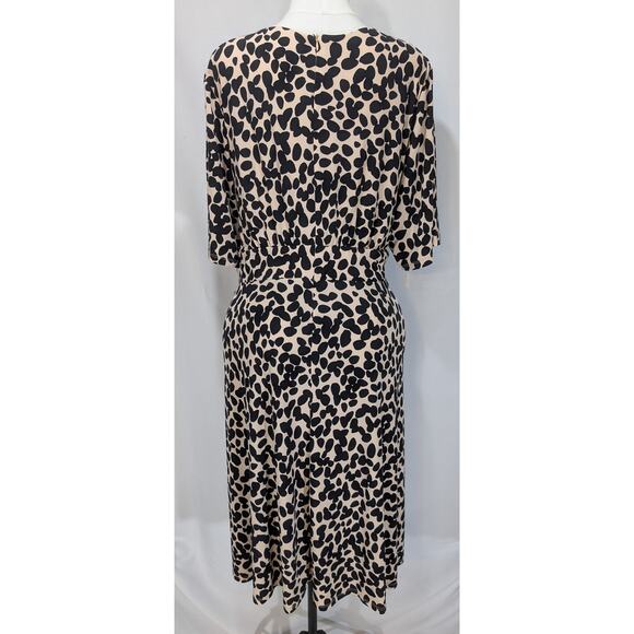 London Times Woman Tan Black Animal Print Dress Size 24W NWT - Picture 5 of 11
